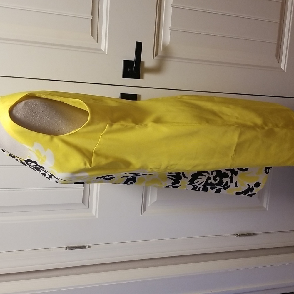 AGB Dress Yellow Black White Floral Size 14 - Picture 4 of 6